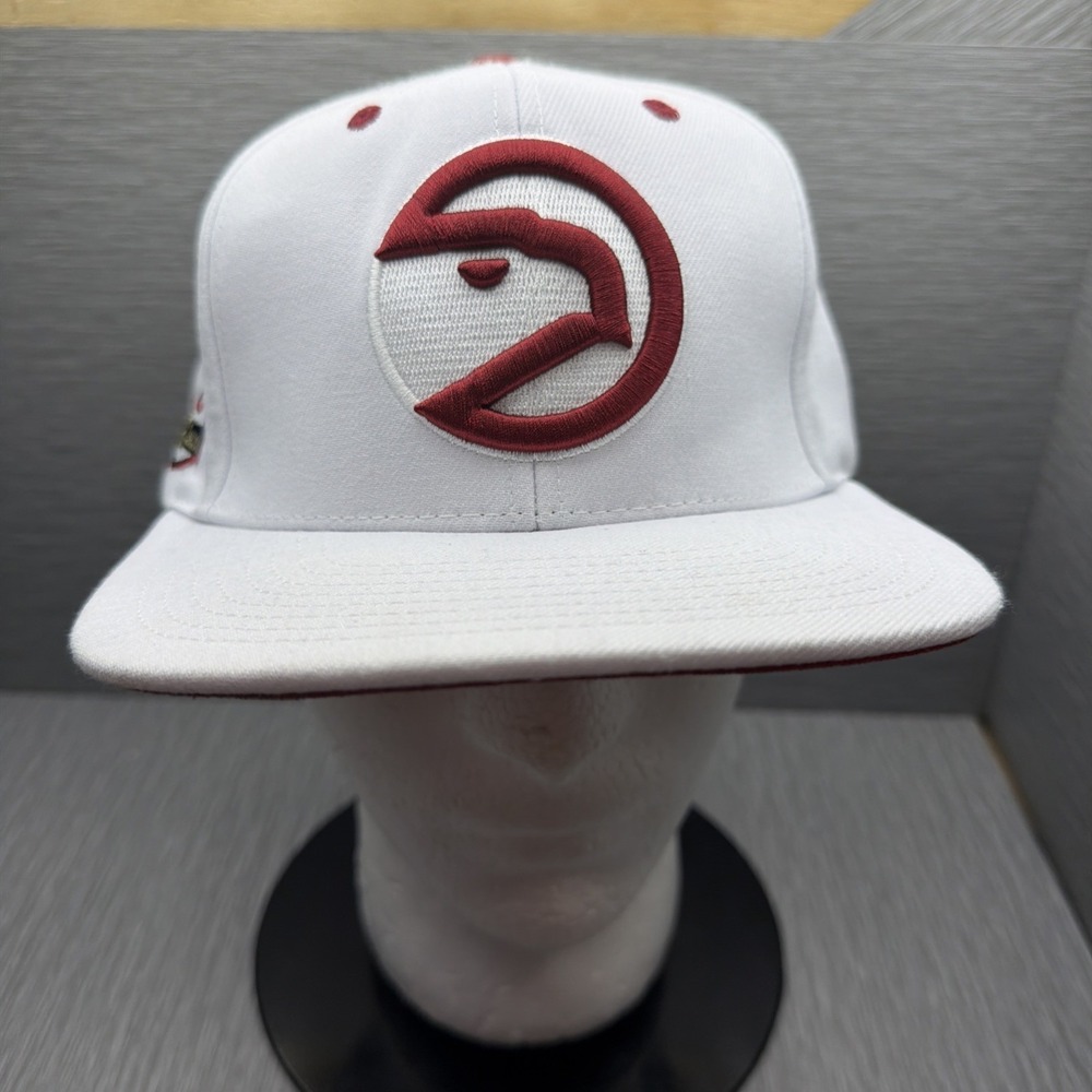 Atlanta‎ Hawks Mitchell And Ness 25Th Anniversary White Embroidered Hat Cap